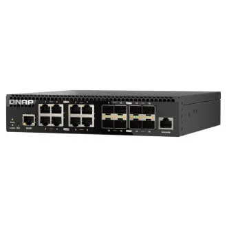 QNAP riadený switch QSW-M3212R-8S4T (4x 10GbE porty + 8x 10G SFP+ porty, polovičná šírka) QNAP riadený switch QSW-M3212R-8S4T (4x 10GbE porty + 8x 10G SFP+ porty, polovičná šírka)