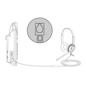 Yealink YHS34 Lite Dual náhlavná súprava na obe uši s QD-RJ9 konektormi