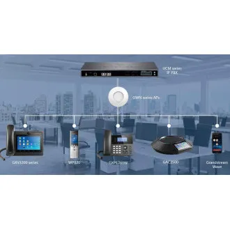 Grandstream WP820 WiFi IP tel., 2,4" bar. displ., 2SIP úč., video, BT, Micro USB, Handover Grandstream WP820 WiFi IP tel., 2,4" bar. displ., 2SIP úč., video, BT, Micro USB, Handover