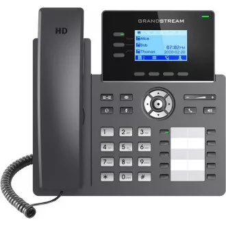 Grandstream GRP2604P SIP telefón, 2,48" LCD podsv. displej, 6 SIP účty, 10BLF hr., 2x1Gbit porty, PoE