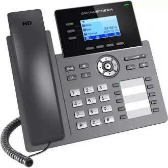 Grandstream GRP2604P SIP telefón, 2,48" LCD podsv. displej, 6 SIP účty, 10BLF hr., 2x1Gbit porty, PoE