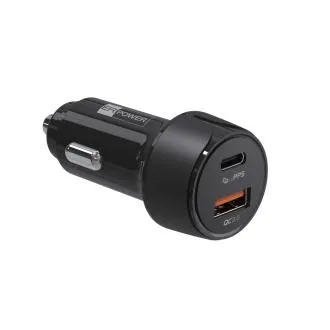 ER POWER 30W PD USB-C/USB-A autonabíjačka, čierna ER POWER 30W PD USB-C/USB-A autonabíjačka, čierna