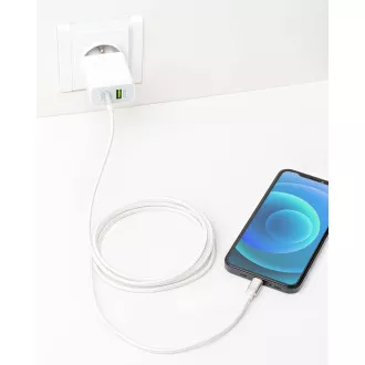 ER POWER kábel USB-C/C 3A 60W 200cm biely