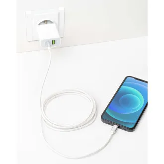 ER POWER kábel USB-C/C 3A 60W 200cm biely ER POWER kábel USB-C/C 3A 60W 200cm biely