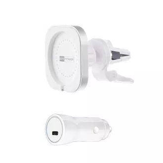 ER POWER CAR VENT MOUNT držiak pre MagSafe nabíjačku + 20W autonabíjačka - biela