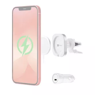ER POWER CAR VENT MOUNT držiak pre MagSafe nabíjačku + 20W autonabíjačka - biela