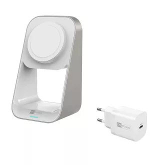ER POWER nabíjací MFM MagSafe stojan 2v1 - biely