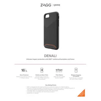 ZAGG GEAR4 D3O Denali kryt iPhone SE/SE2/6/7/8 čierny