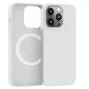 ER POWER Silikónový kryt CARNEVAL SNAP pre iPhone 14 Pro s MagSafe - biela