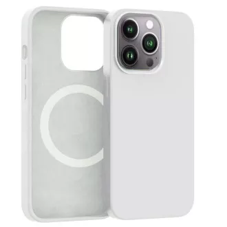ER POWER Silikónový kryt CARNEVAL SNAP pre iPhone 14 Pro s MagSafe - biela