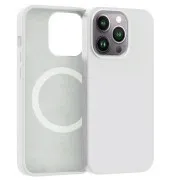 ER POWER Silikónový kryt CARNEVAL SNAP pre iPhone 14 Pro s MagSafe - biela