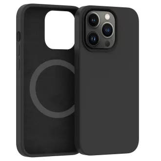 ER POWER Silikónový kryt CARNEVAL SNAP pre iPhone 14 Pro s MagSafe - Čierna