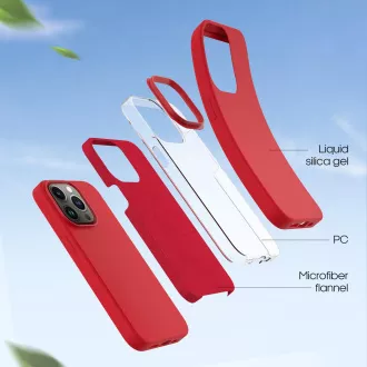 ER POWER Silikónový kryt CARNEVAL SNAP pre iPhone 12 mini s MagSafe - Červená