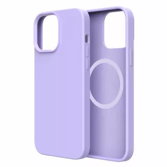 ER POWER Silikónový kryt CARNEVAL SNAP pre iPhone 14 s MagSafe - svetlo fialová