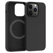 ER POWER Silikónový kryt CARNEVAL SNAP pre iphone 14 Pro Max s MagSafe - Čierna