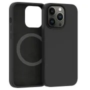 ER POWER Silikónový kryt CARNEVAL SNAP pre iphone 14 Pro Max s MagSafe - Čierna