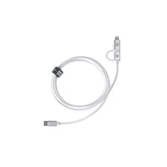 ER POWER Dual Cable USB-C C/L Mfi 100cm white ER POWER Dual Cable USB-C C/L Mfi 100cm white