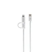 ER POWER Dual Cable USB-C C/L Mfi 100cm white