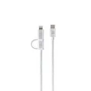 ER POWER Dual Cable USB-C C/L Mfi 200cm white