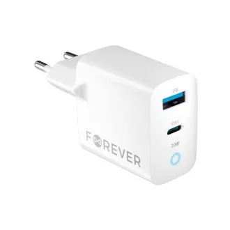 Nabíjačka do siete Forever TC-06-20AC PD QC 1x USB-C 1x USB 20W biela Nabíjačka do siete Forever TC-06-20AC PD QC 1x USB-C 1x USB 20W biela
