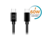 Dátový kábel Forever USB-C/USB-C 1m 3A čierny