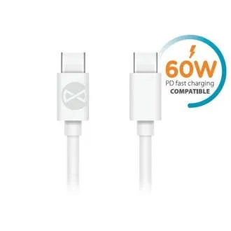 Dátový kábel Forever USB-C/USB-C 1m 3A biely Dátový kábel Forever USB-C/USB-C 1m 3A biely