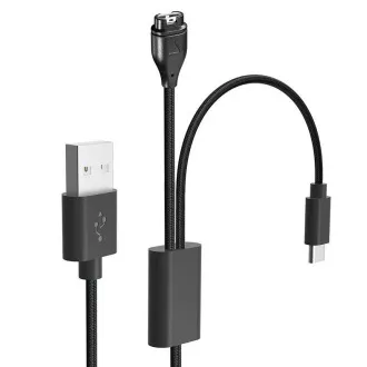 Tactical USB Nabíjací a Dátový Kábel 2v1 pre Garmin Fenix 7 + USB-C
