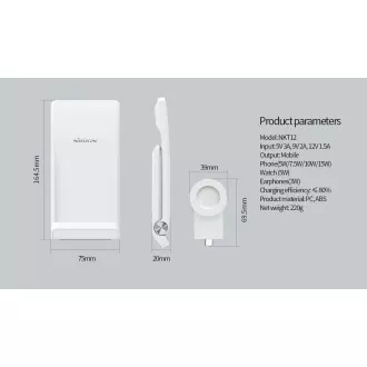 Nillkin PowerTrio 3v1 Bezdrôtová Nabíjačka pre Samsung Watch White
