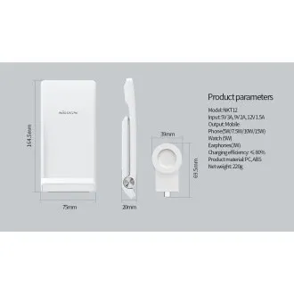 Nillkin PowerTrio 3v1 Bezdrôtová Nabíjačka pre Samsung Watch White