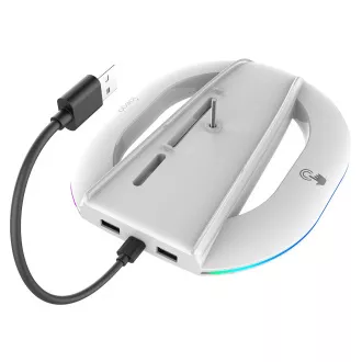 iPega P5S035SA Vertikálny Stojan (2xUSB-A) s RGB pre PS5 Slim/PS5 Pre White