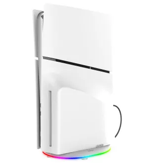 iPega P5S035SA Vertikálny Stojan (2xUSB-A) s RGB pre PS5 Slim/PS5 Pre White