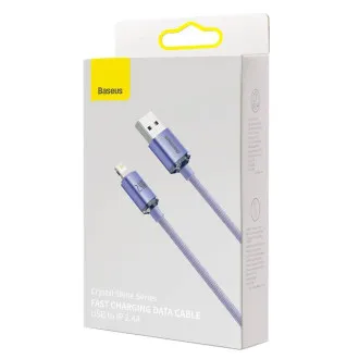 Baseus CAJY000005 Crystal Shine Series Dátový Kábel USB - Lightning 20W 1,2m Purple
