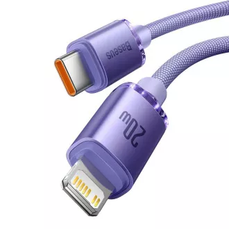 Baseus CAJY000205 Crystal Shine Series Dátový Kábel USB-C - Lightning 20W 1,2m Purple