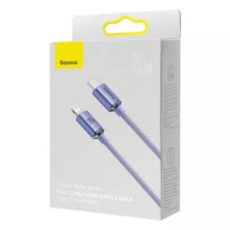 Baseus CAJY000205 Crystal Shine Series Dátový Kábel USB-C - Lightning 20W 1,2m Purple