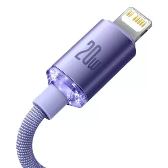 Baseus CAJY000205 Crystal Shine Series Dátový Kábel USB-C - Lightning 20W 1,2m Purple