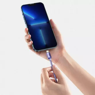 Baseus CAJY000205 Crystal Shine Series Dátový Kábel USB-C - Lightning 20W 1,2m Purple