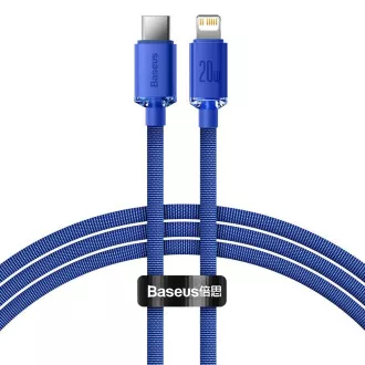 Baseus CAJY000203 Crystal Shine Series Dátový Kábel USB-C - Lightning 20W 1,2m Blue