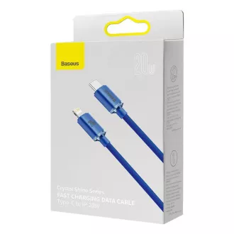 Baseus CAJY000203 Crystal Shine Series Dátový Kábel USB-C - Lightning 20W 1,2m Blue
