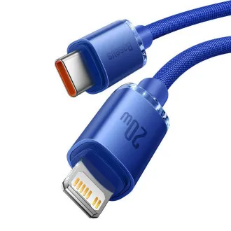 Baseus CAJY000203 Crystal Shine Series Dátový Kábel USB-C - Lightning 20W 1,2m Blue Baseus CAJY000203 Crystal Shine Series Dátový Kábel USB-C - Lightning 20W 1,2m Blue