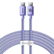 Baseus CAJY000705 Crystal Shine Series Dátový Kábel USB-C - USB-C 100W 2m Purple