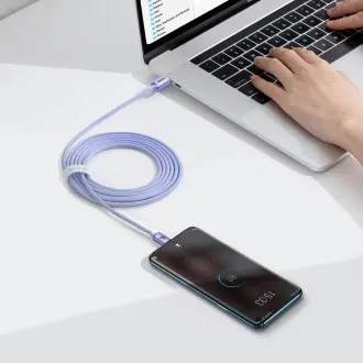 Baseus CAJY000705 Crystal Shine Series Dátový Kábel USB-C - USB-C 100W 2m Purple Baseus CAJY000705 Crystal Shine Series Dátový Kábel USB-C - USB-C 100W 2m Purple