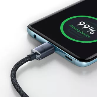 Baseus CAJY000701 Crystal Shine Series Dátový Kábel USB-C - USB-C 100W 2m Black