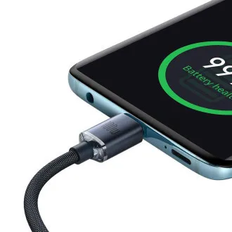 Baseus CAJY000701 Crystal Shine Series Dátový Kábel USB-C - USB-C 100W 2m Black Baseus CAJY000701 Crystal Shine Series Dátový Kábel USB-C - USB-C 100W 2m Black