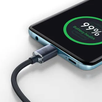 Baseus CAJY000701 Crystal Shine Series Dátový Kábel USB-C - USB-C 100W 2m Black Baseus CAJY000701 Crystal Shine Series Dátový Kábel USB-C - USB-C 100W 2m Black