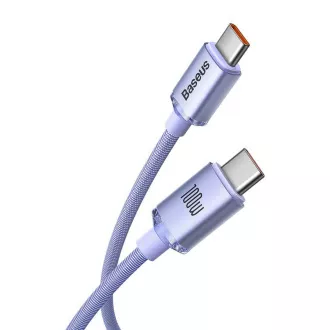 Baseus CAJY000605 Crystal Shine Series Dátový Kábel USB-C - USB-C 100W 1,2m Purple