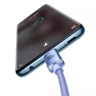 Baseus CAJY000605 Crystal Shine Series Dátový Kábel USB-C - USB-C 100W 1,2m Purple