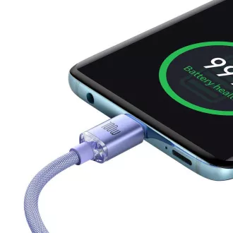 Baseus CAJY000605 Crystal Shine Series Dátový Kábel USB-C - USB-C 100W 1,2m Purple