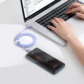 Baseus CAJY000605 Crystal Shine Series Dátový Kábel USB-C - USB-C 100W 1,2m Purple
