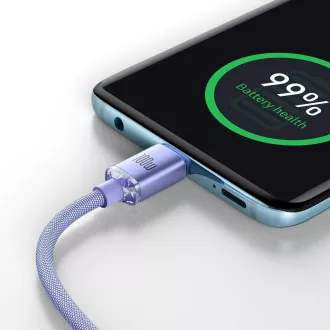 Baseus CAJY000605 Crystal Shine Series Dátový Kábel USB-C - USB-C 100W 1,2m Purple