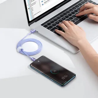 Baseus CAJY000605 Crystal Shine Series Dátový Kábel USB-C - USB-C 100W 1,2m Purple